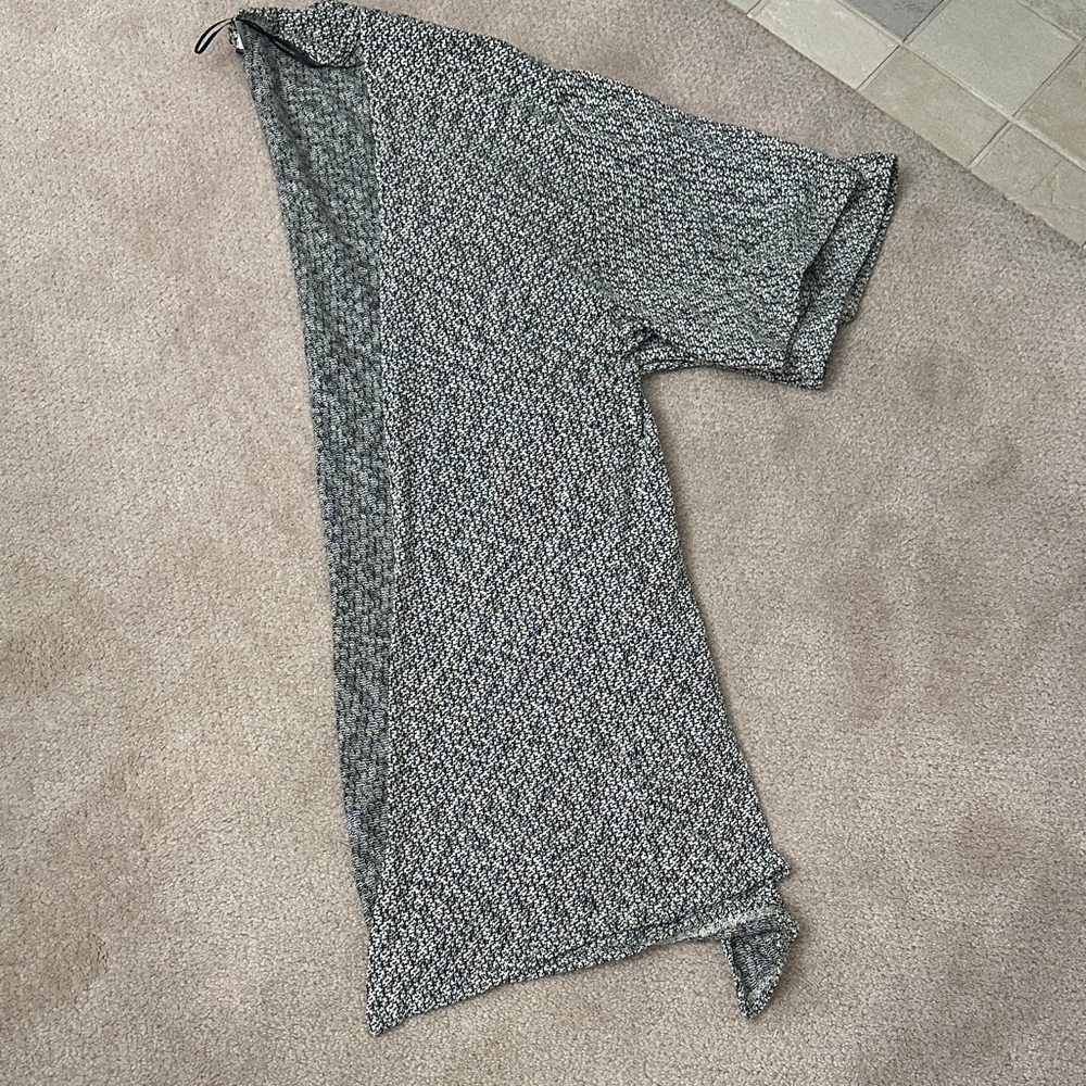 H&M Black & White Marled Knit Open Cardigan